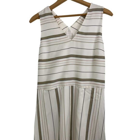 New Sz 6 Silk Nordstrom Collection Sleeveless Striped Dress Sharkbite 8458 - Picture 9 of 10